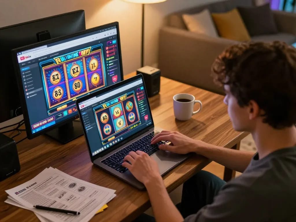 Engaged user playing on 98win com for thrilling online casino experience.