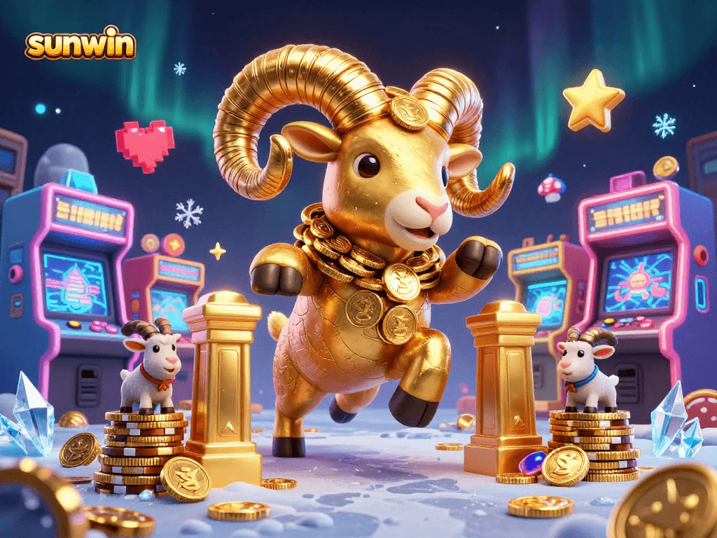 Engage with sunwin's vibrant casino scene featuring golden ram and exciting gaming elements.
