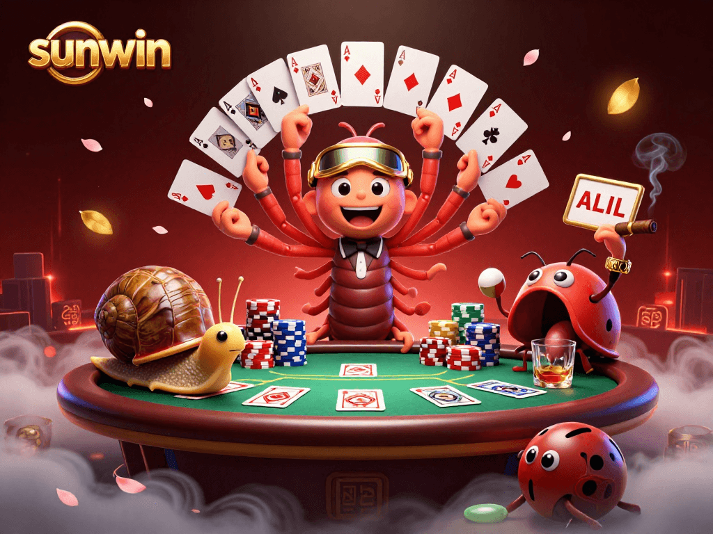 Join the excitement with sunwin's vibrant casino scene, showcasing thrilling poker action.