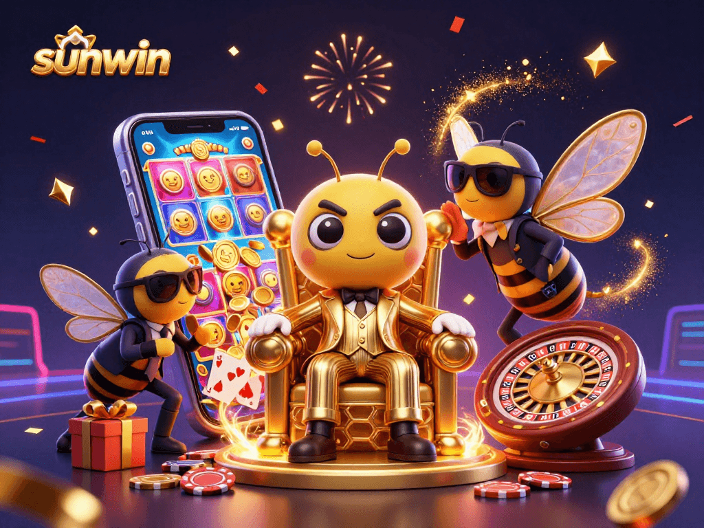 Experience the thrill of sunwin's casino with charming characters in a dynamic 3D setting.