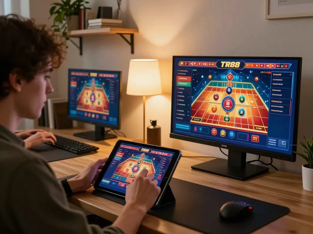 Experience TR88 online casino gaming with engaging gameplay on a tablet at home