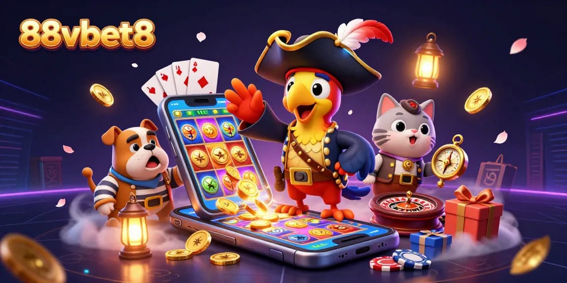 Engage with 88vbet8's captivating 3D casino adventure featuring vibrant characters, slot games, and exciting prizes.