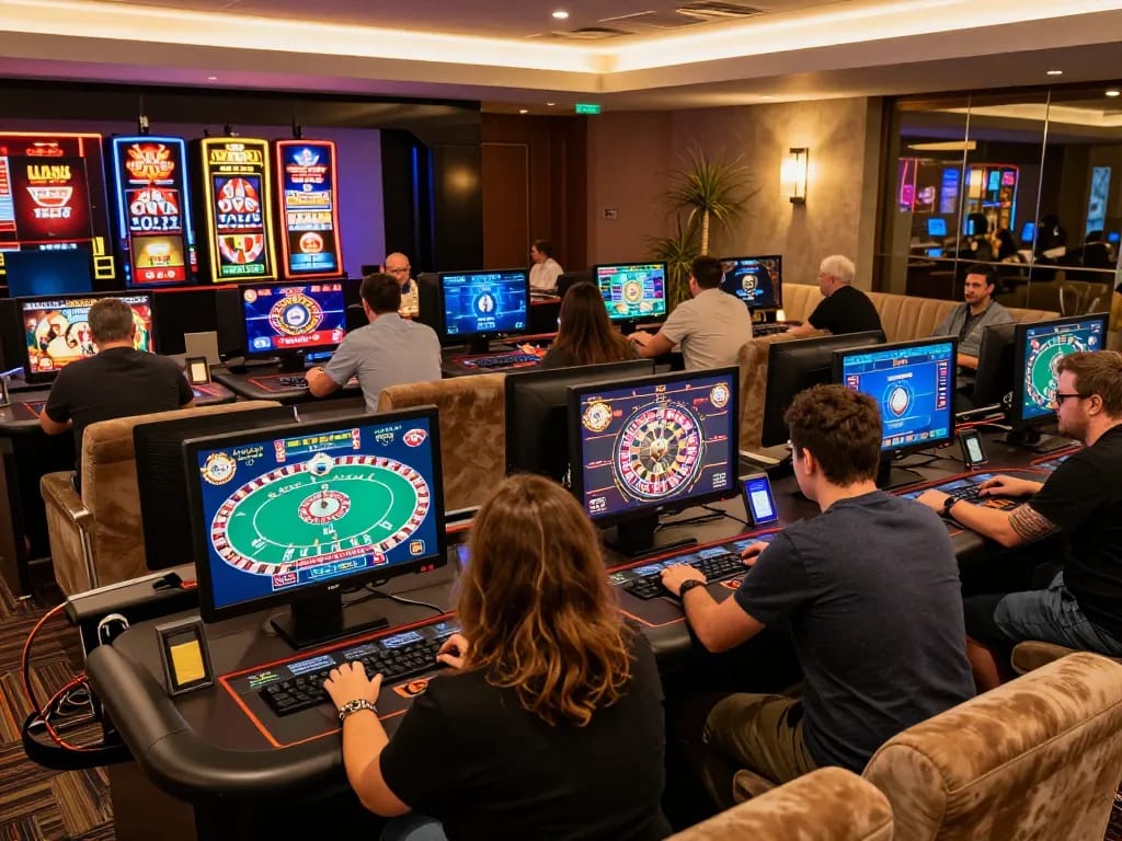 Players enjoying diverse games on 11Win's online casino platform, highlighting modern gaming experience.