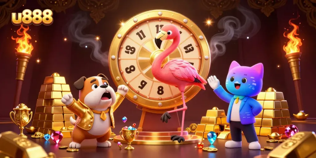 Spin the winning wheel at u888 and join the excitement with casino characters!