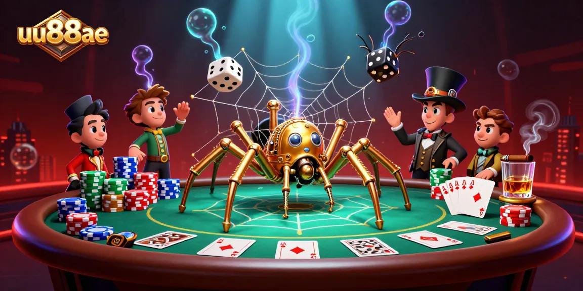 Experience the thrill of betting at uu88ae with a vibrant casino-themed illustration.