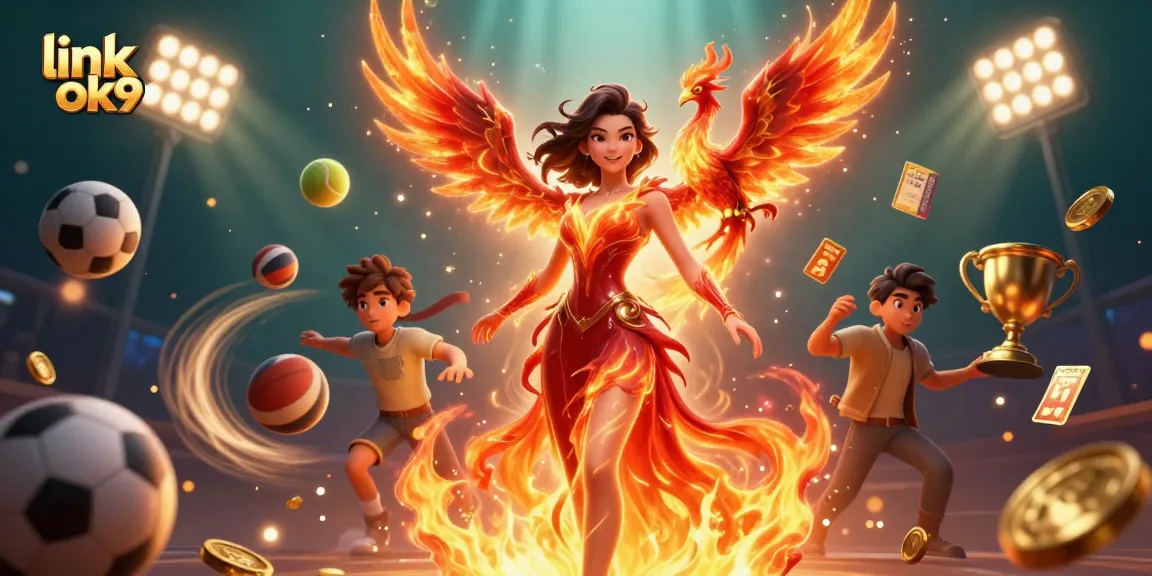 Engage in thrilling betting action at link ok9, featuring a stunning Asian woman amidst vibrant casino elements.