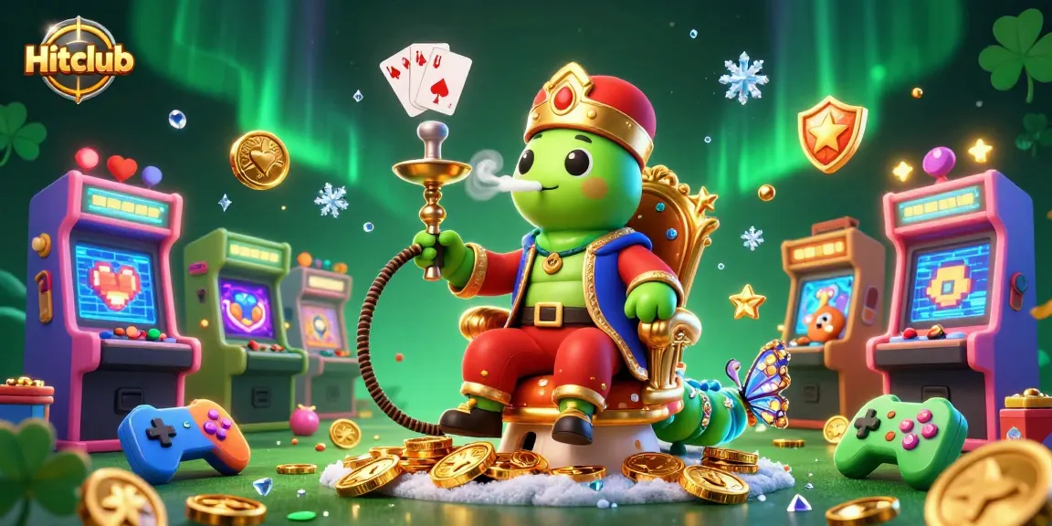 Experience gaming excitement with Hitclub's vibrant 3D casino illustration featuring unique characters and dynamic game elements.