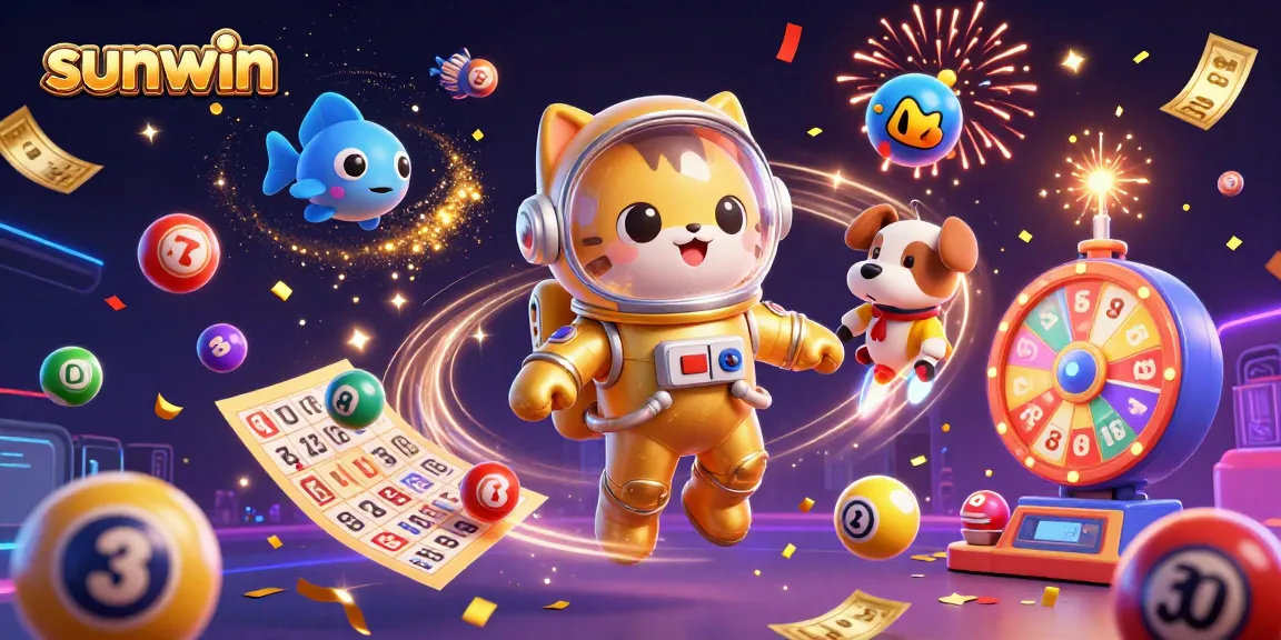 Win big with sunwin in this vibrant, dynamic gaming universe featuring colorful elements.