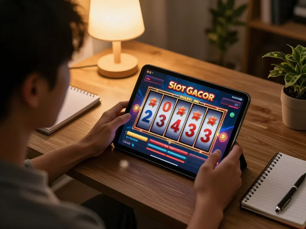 Sesi permainan Slot Gacor Hari Ini dengan pemain yang terlibat, menampilkan pengaturan rumah yang menarik