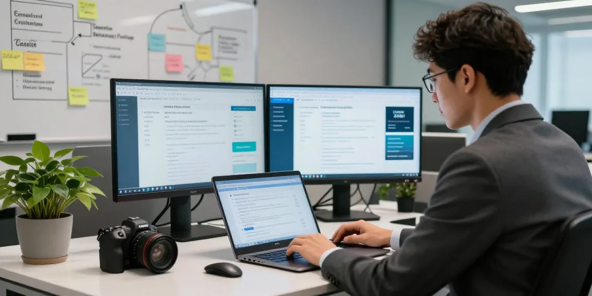 Learn how to get cyber essentials certified with a dedicated IT consultant examining a compliance checklist in a modern office.