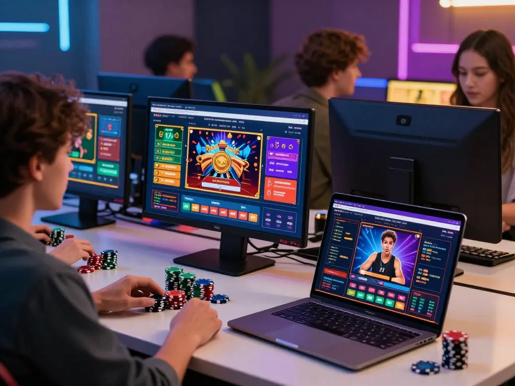 Engaging scene of gamers enjoying interactive online betting, highlighting nhà cái uy tín experience.
