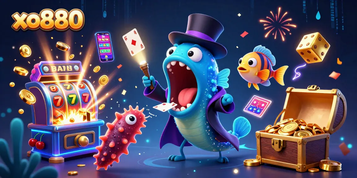 Experience the exciting world of xo880 casino with vibrant characters and dynamic gaming elements in a magical underwater scene.