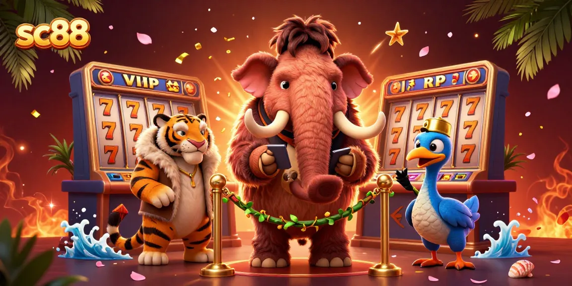 Get ready to win big at SC88 with vibrant 3D illustrations of games and characters.