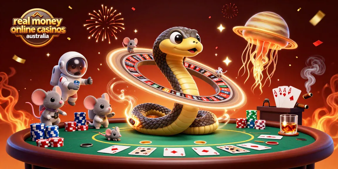 Experience real money online casinos Australia with vibrant cosmic characters and dynamic gaming elements.