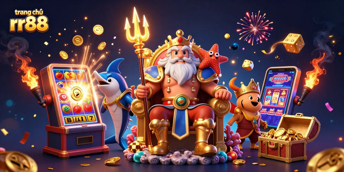Experience thrilling wins at trang chủ rr88 with Neptune and friends amidst a dazzling casino scene.