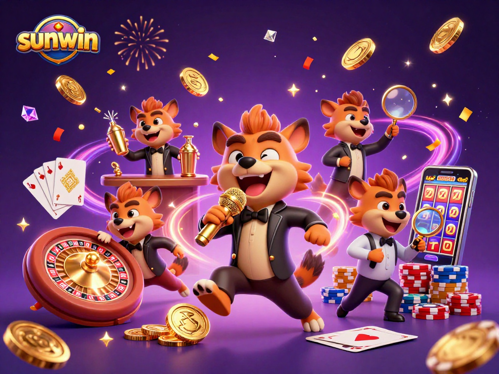 Join the fun at sunwin's comedy casino with vibrant hyena characters and dynamic gaming elements.