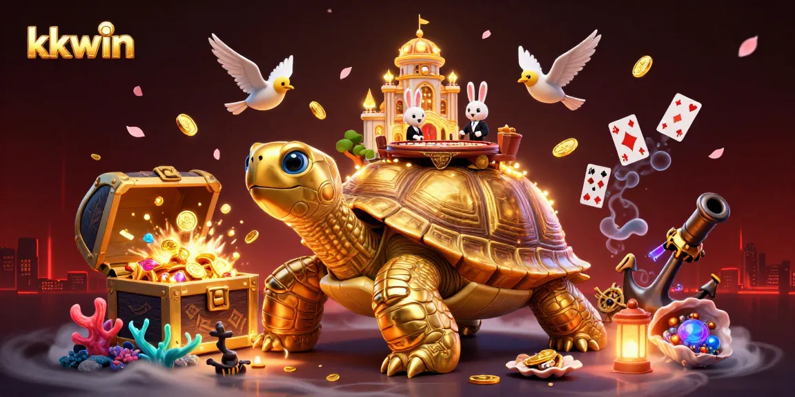 kkwin rewards players with an exciting casino experience featuring a golden tortoise and dealer elements