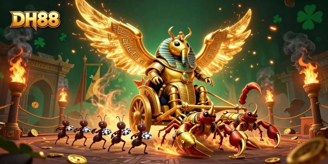 Win big with DH88 at a dynamic casino arena featuring vibrant elements and engaging characters.