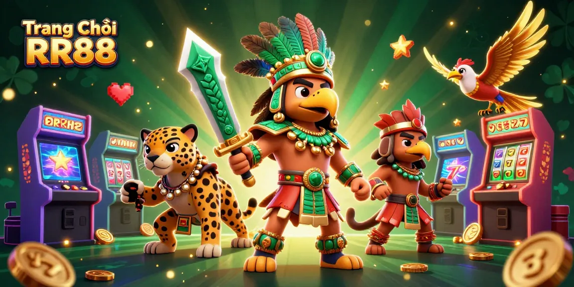 Engage with casino thrills at Trang Chủ RR88 showcasing an Aztec warrior scene with dynamic gaming elements.