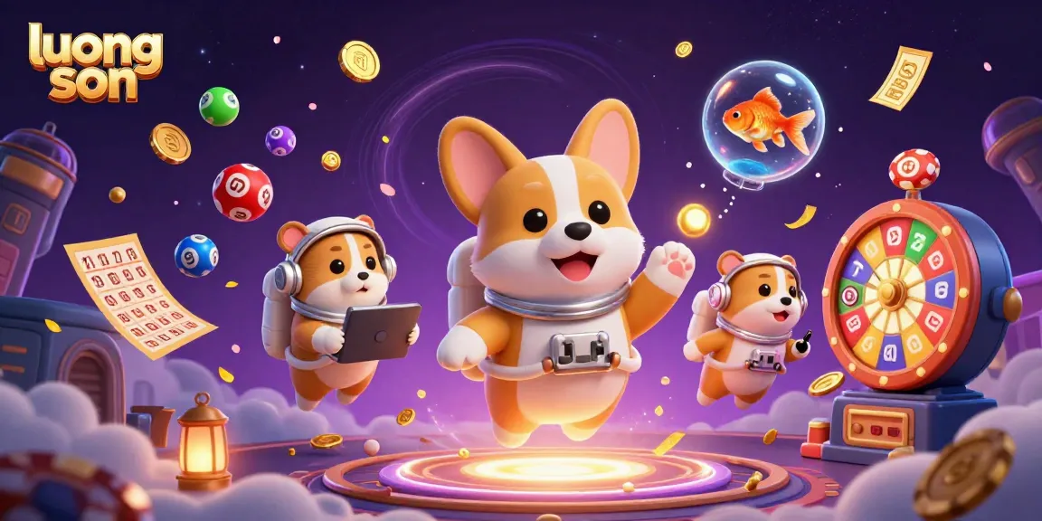 Engage in dynamic lottery gameplay with luong son, featuring colorful balls and thrilling elements in a lively casino scene.