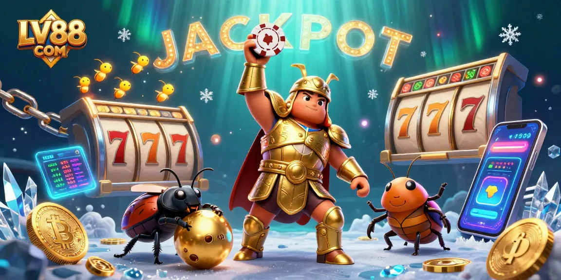 Experience excitement with LV88 COM as a bold beetle wins big over slot machines!