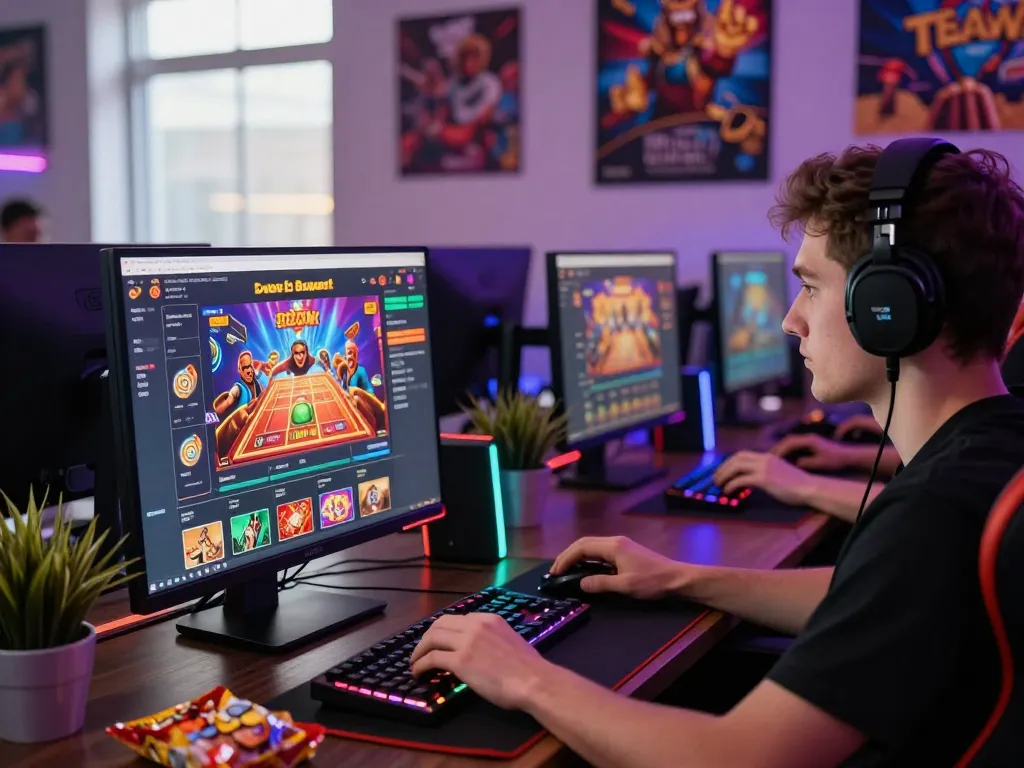 Experience the excitement of playing games on https://rikviprent.com with a dynamic gaming setup and engaging atmosphere.