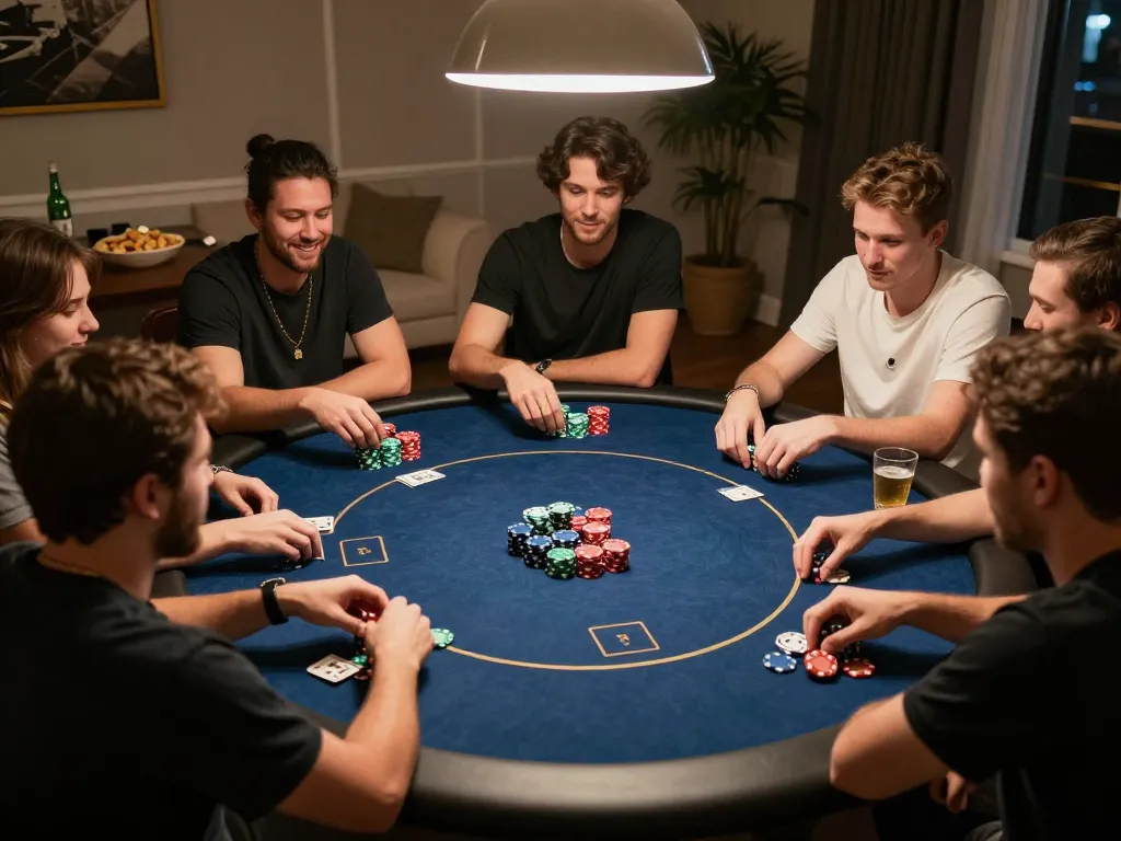 Join the fun at home poker night with friends showcasing lively competitive gameplay from https://www.dacsandatphanrang.com/