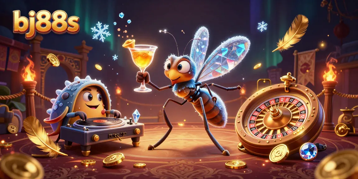 Engage with thrilling wins at bj88s: dynamic casino mascot scene with vibrant elements