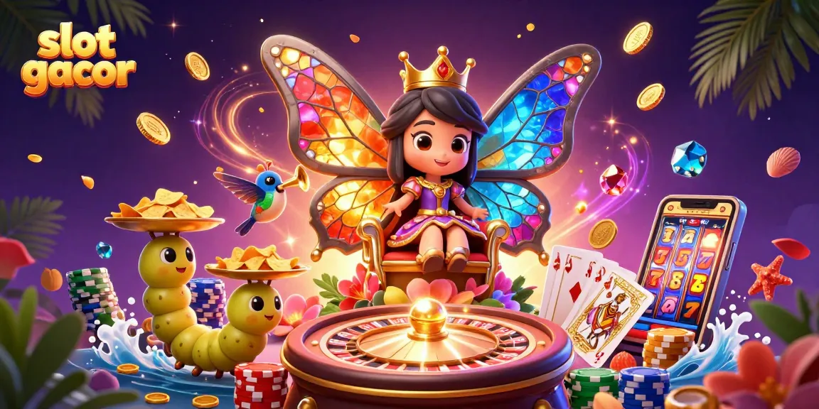 Menangkan jackpot di slot gacor dengan ratu kupu-kupu dan koin emas berkilau.