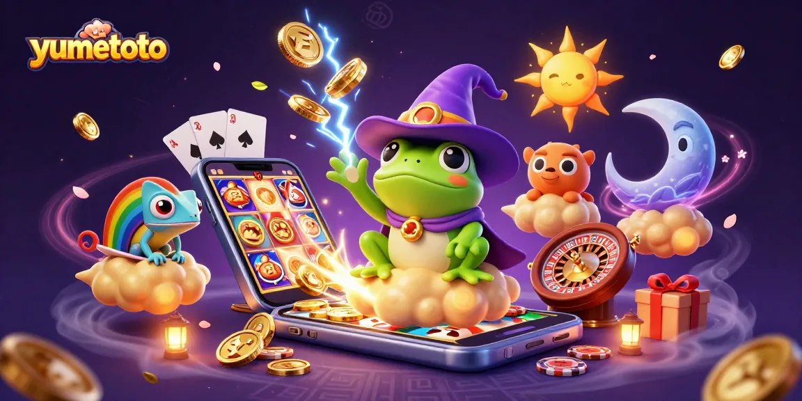 Experience the thrilling action of yumetoto as the weather wizard frog conjures golden coins amid dynamic slot games.