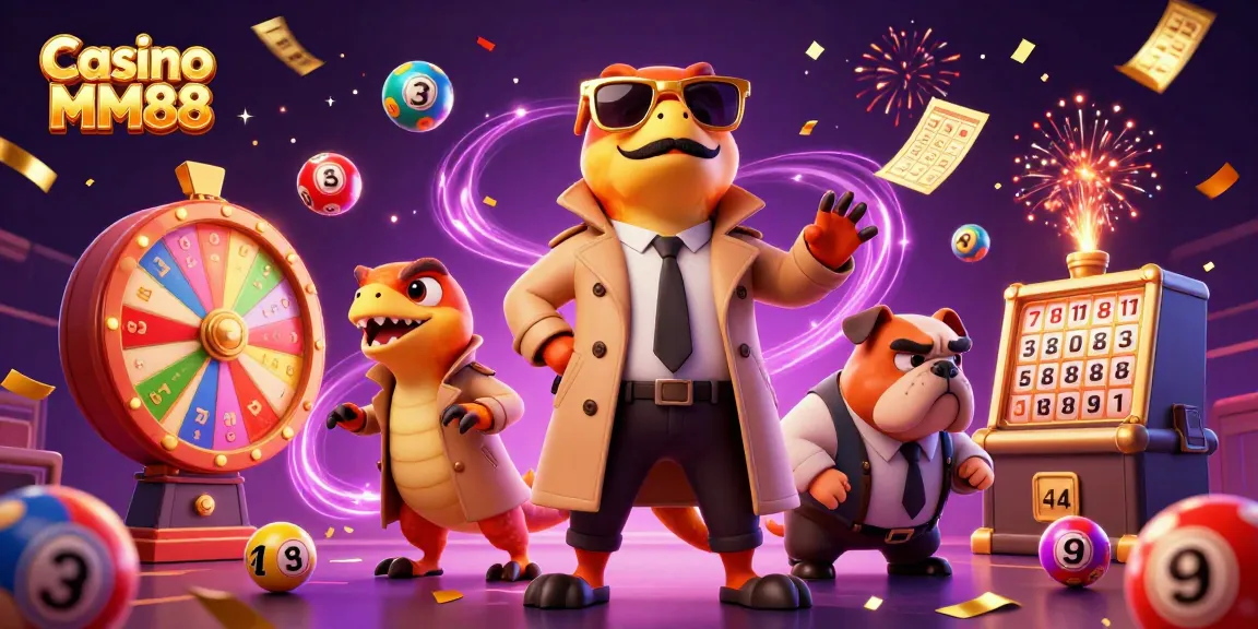 Experience the fun and excitement of Casino MM88 with three entertaining characters entering a VIP lounge.